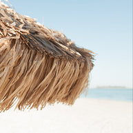 Close-up of The Sirocco - a natural Inspired high-end beach ubrella